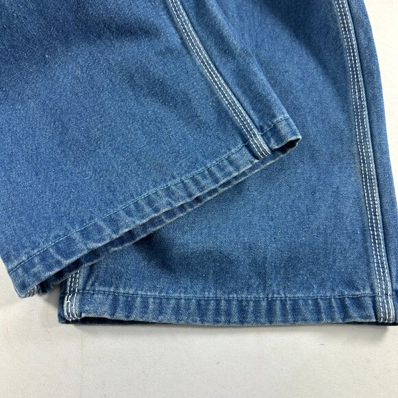 Big Smith Mens Size 42 X 32 Bib Denim Overalls Carpenter Farmer Workwear Blue - Picture 9 of 11